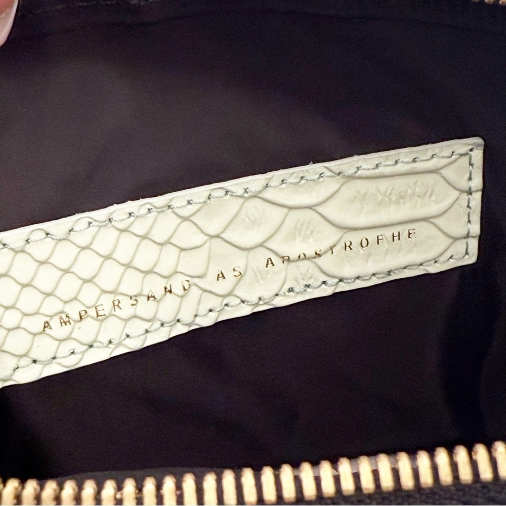 NWT Ampersand as Apostrophe Leather Python Textured Clutch Bag in Mint Green - Picture 7 of 11
